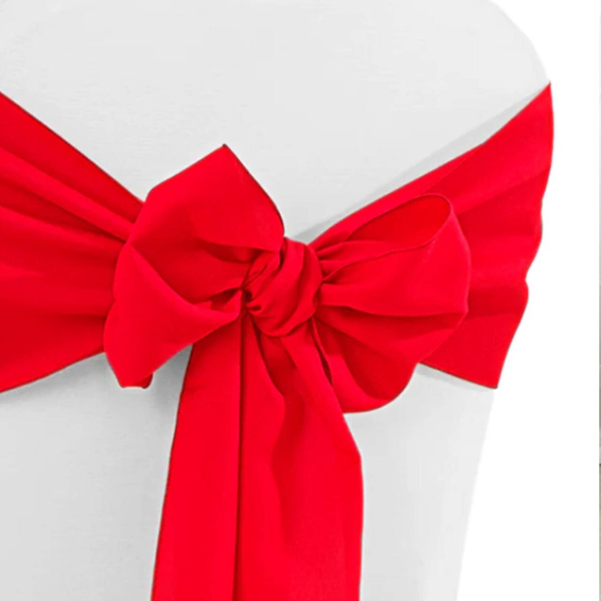 10 Pieces Red Classic Polyester Chair Sashes 8"x108" for Weddings & Events