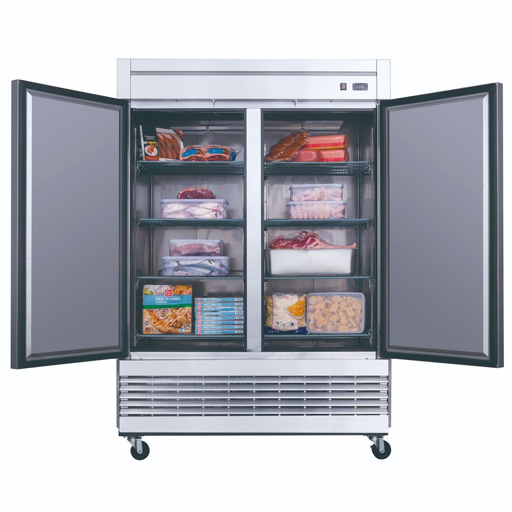 Duker D55F 2-Door Reach- In Bottom Mount Freezer, 55 1/8″ Wide