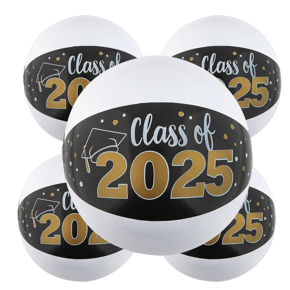 Inflatable 11" Medium Class of 2025 Vinyl Beach Balls – 12ct