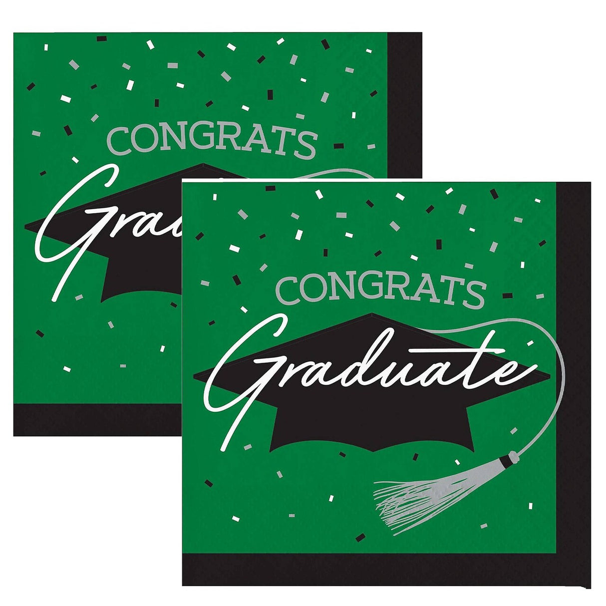 Creative Converting School Spirit Green Graduation Beverage Napkins – 108ct