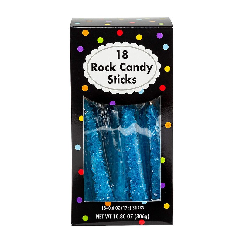 8" Bright Red Rock Candy Sticks - 10.8 oz, Pack of 18
