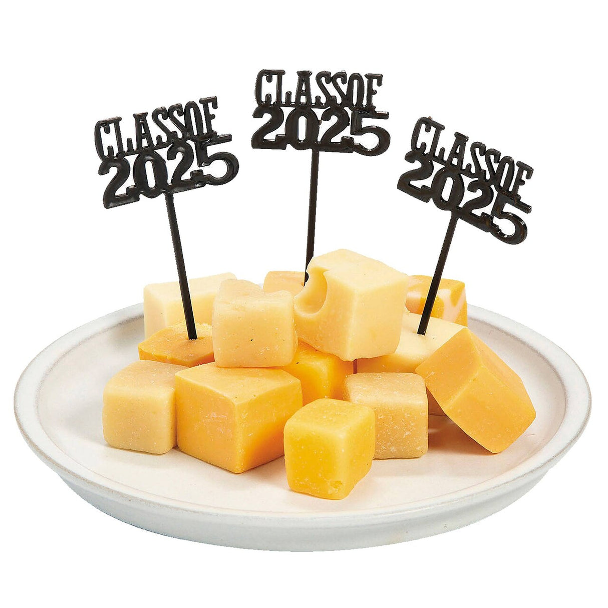 3" Bulk 72 Pc. Graduation Party Class of 2025 Black Plastic Picks