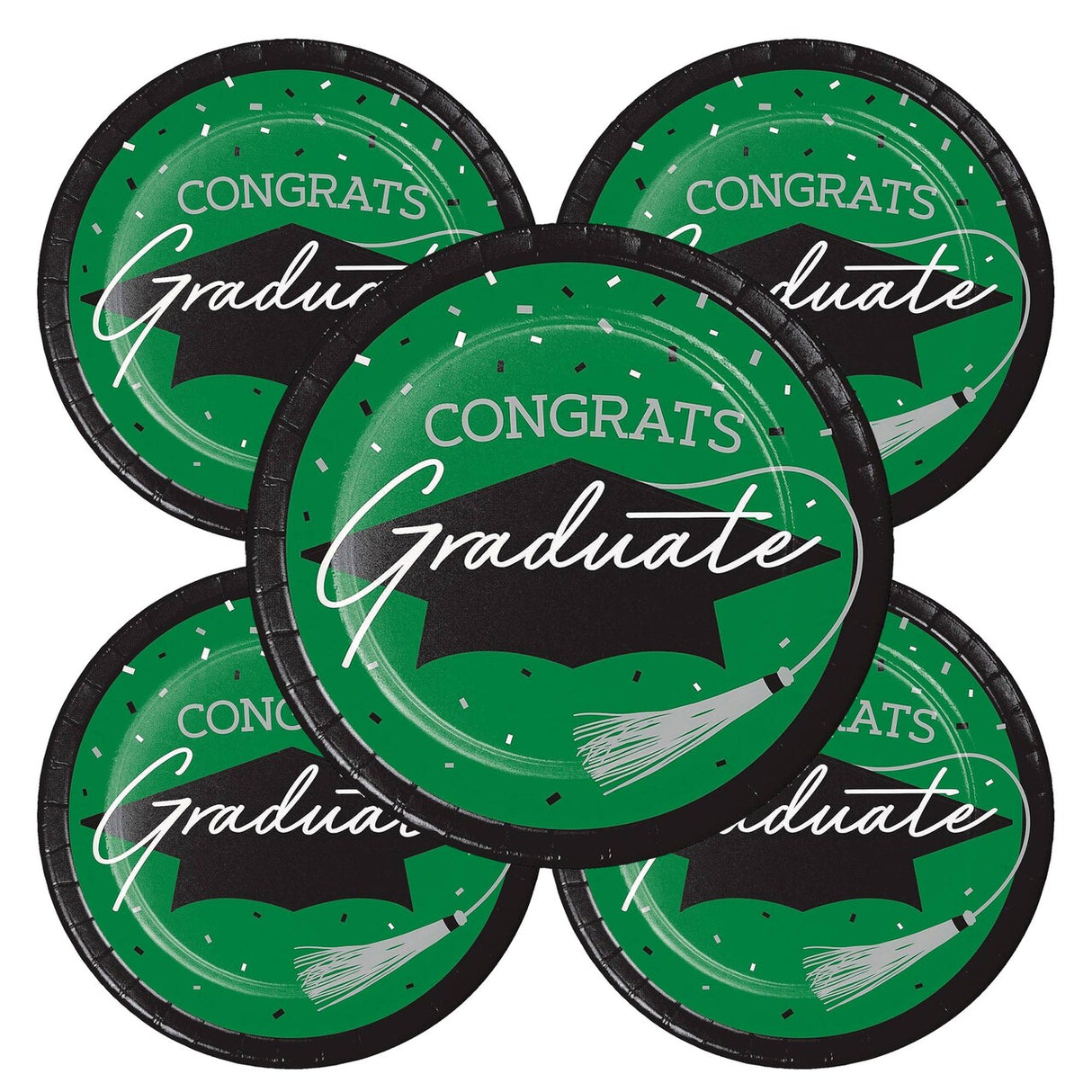 Creative Converting School Spirit Green Graduation Dinner Plates – 54ct