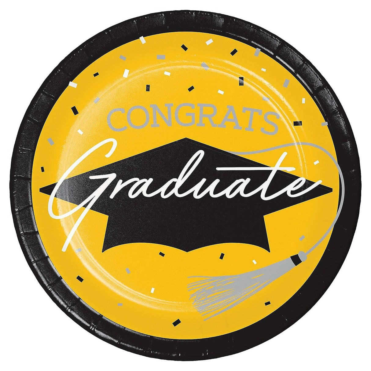Creative Converting School Spirit Yellow Graduation Dinner Plates – 54ct