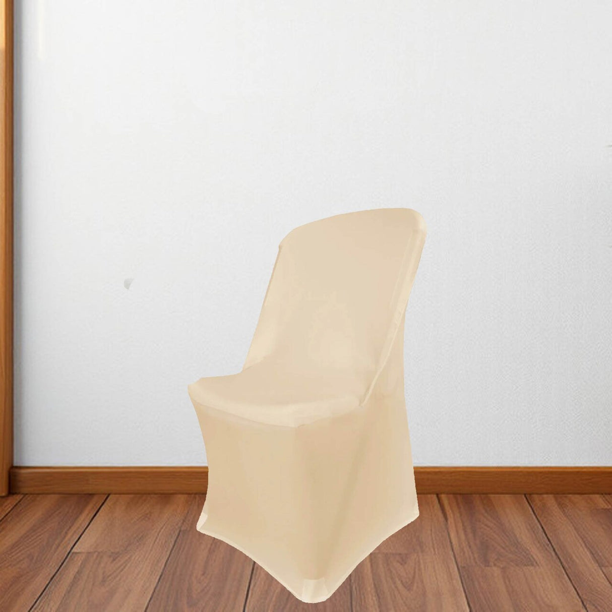 1 Piece Champagne Spandex Chair Slipcover Stretch Fit for Lifetime Folding Chair