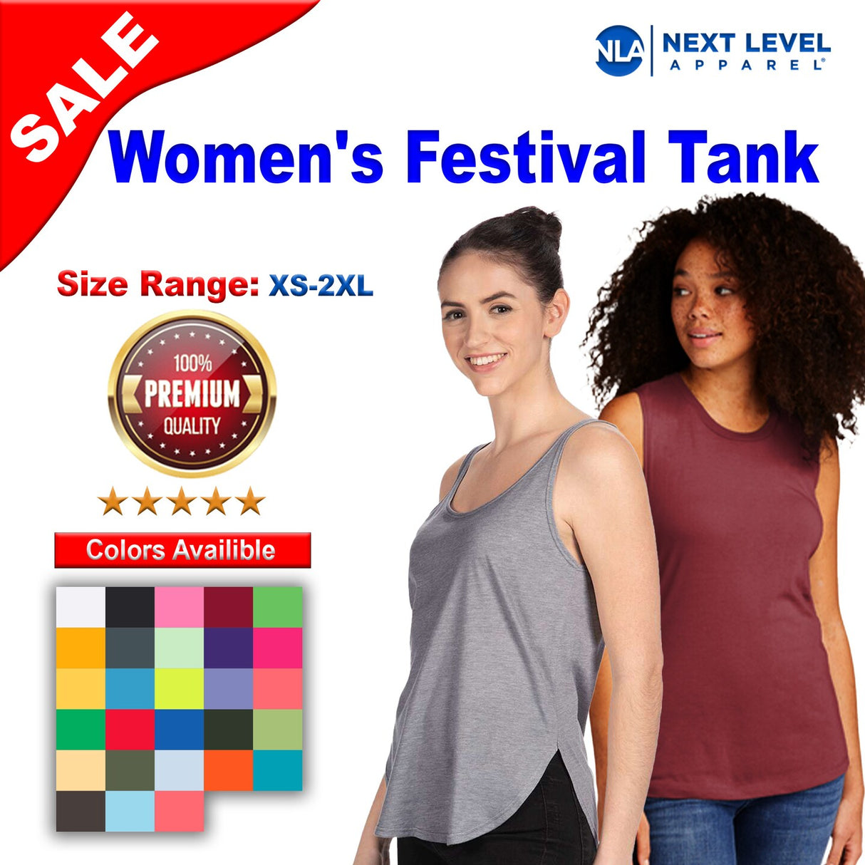Next Level® Ladies Festival Sleeveless Tank Top - 5033