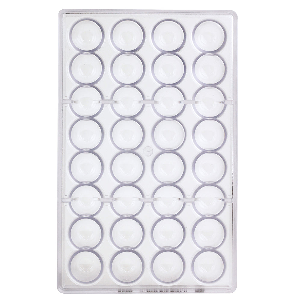 Chocolate World Clear Polycarbonate Chocolate Mold, Dome, 32 Cavities