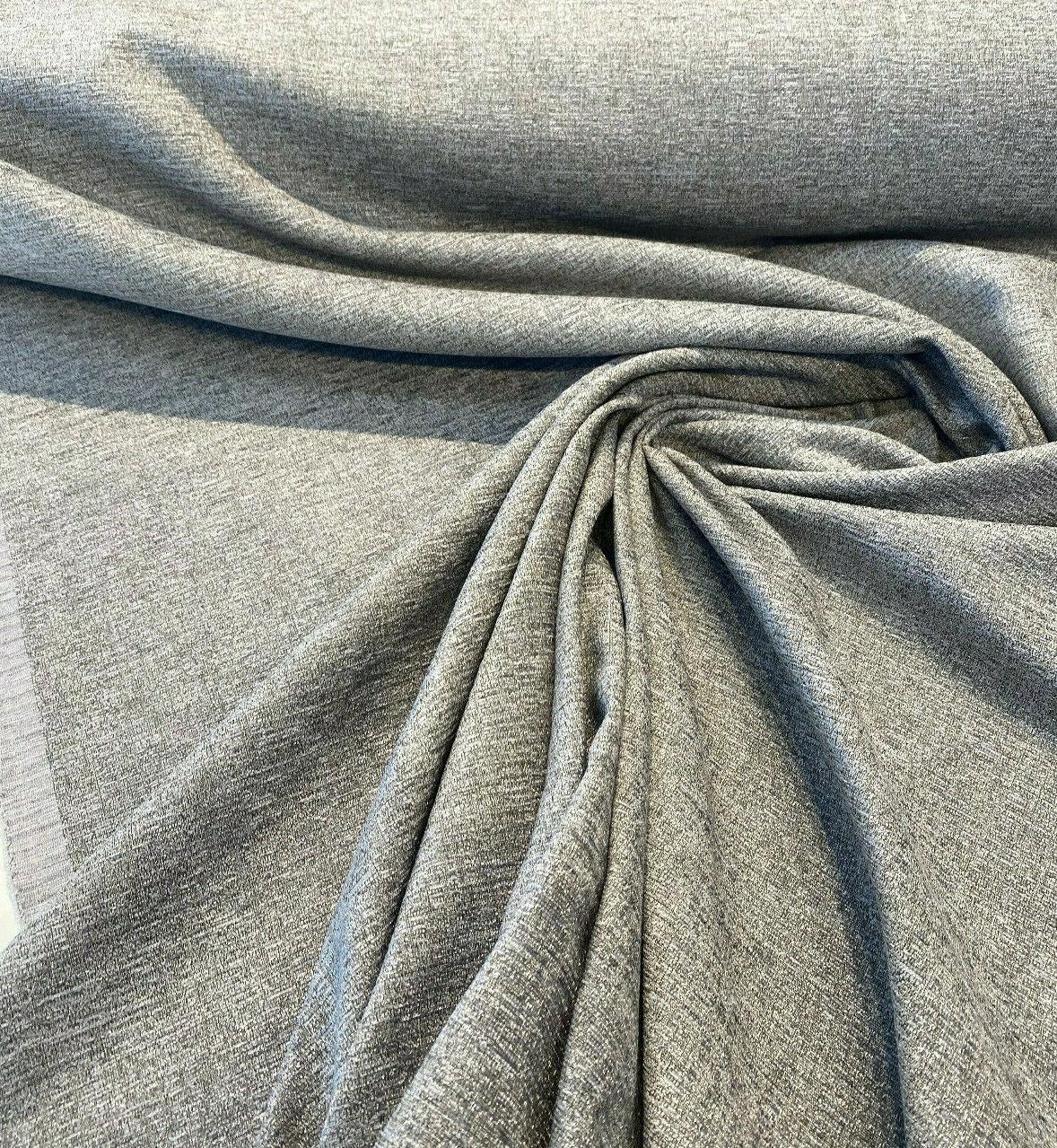 Fabricut Softhide Polyester Cotton Fabric - Shadow Gray Off White, Hint Of Dark Green, Slubbed Textured, 56" Width (1 Yard)