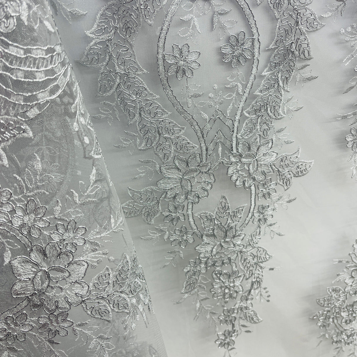 Embroidered Bridal Lace Net Mesh