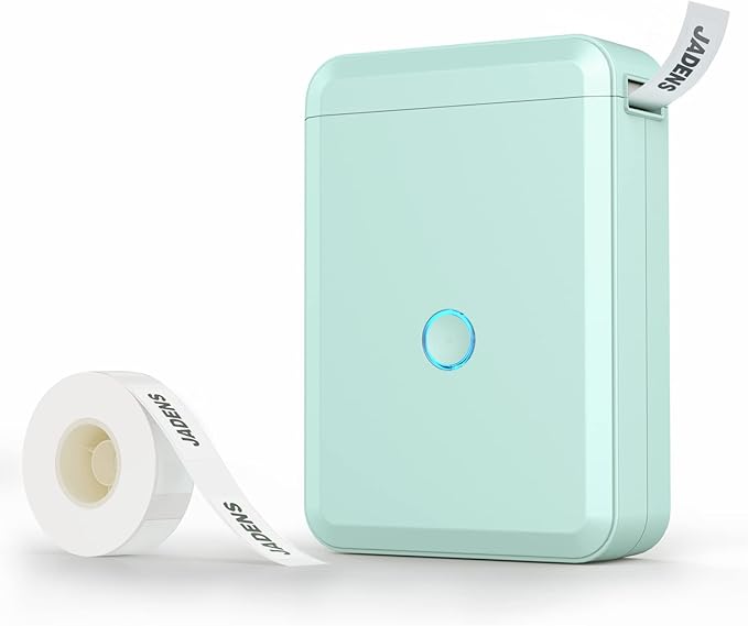 JADENS Label Maker Machine with Tape, D110 Portable Bluetooth Label Printer for Storage, Barcode, Mailing, Office, Home, Organizing, Sticker Maker Mini Label Maker