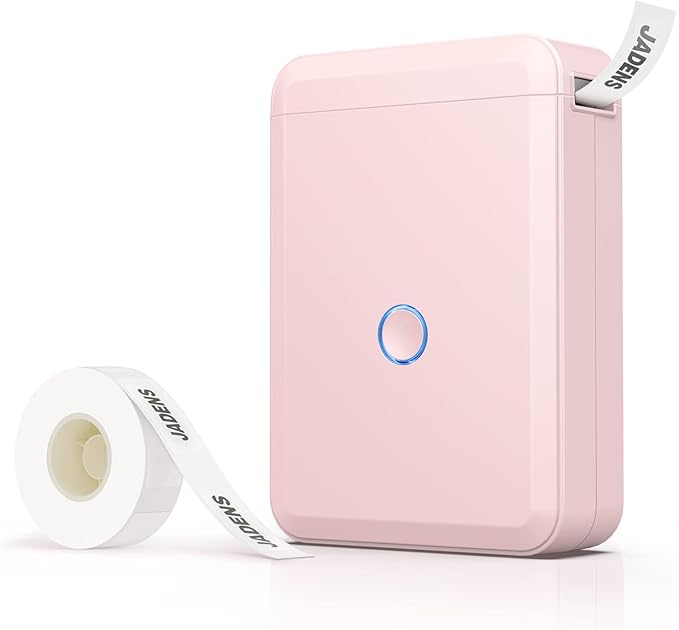 JADENS Label Maker Machine with Tape, D110 Portable Bluetooth Label Printer for Storage, Barcode, Mailing, Office, Home, Organizing, Sticker Maker Mini Label Maker