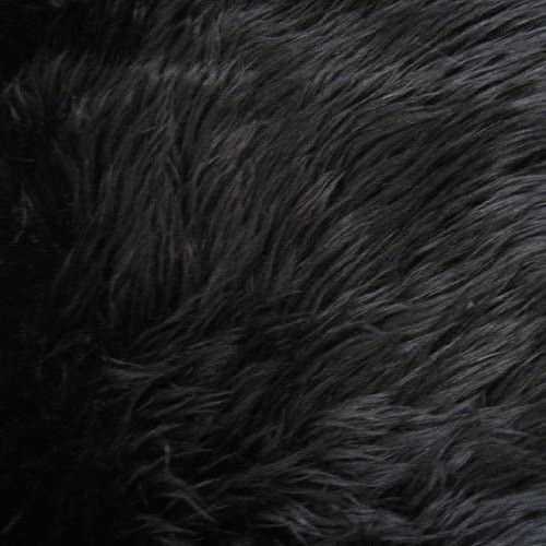 Faux Fur Soft Shaggy Heavy Weight Long Pile Solid Acrylic Fabric - Charcoal, Black, White, Tan, Brown, Neon Lime, 58/60" Width
