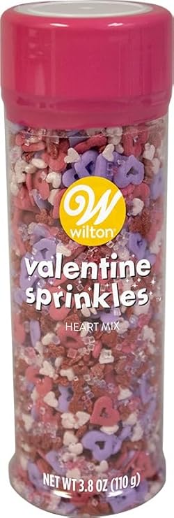Wilton Tall Bottle Sprinkles Mix 4oz-Open Heart