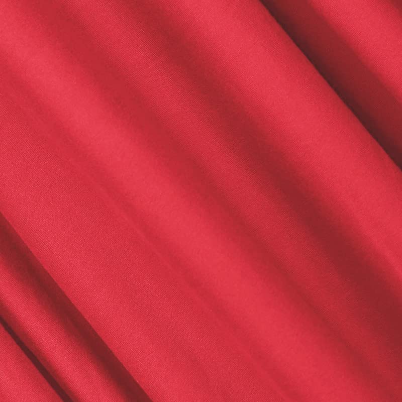 Polyester Spandex Knit Fabric Red DTY Double Brushed