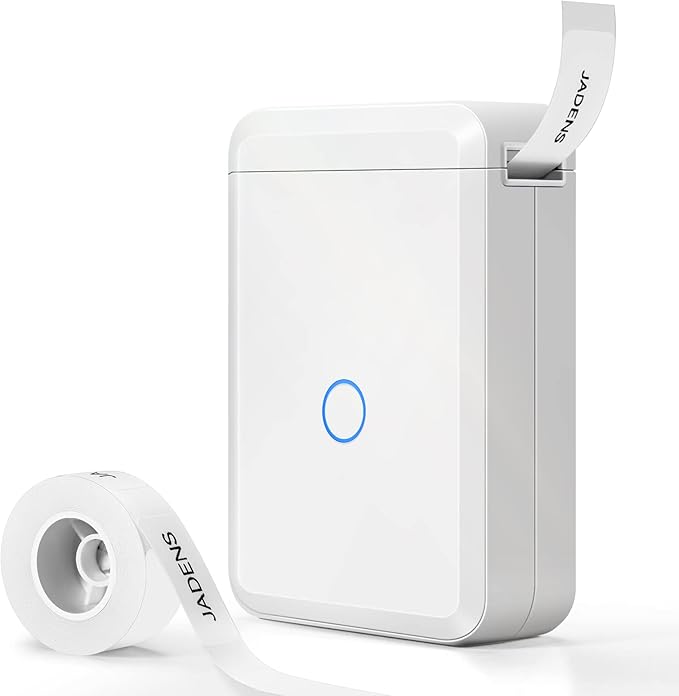 JADENS Label Maker Machine with Tape, D110 Portable Bluetooth Label Printer for Storage, Barcode, Mailing, Office, Home, Organizing, Sticker Maker Mini Label Maker