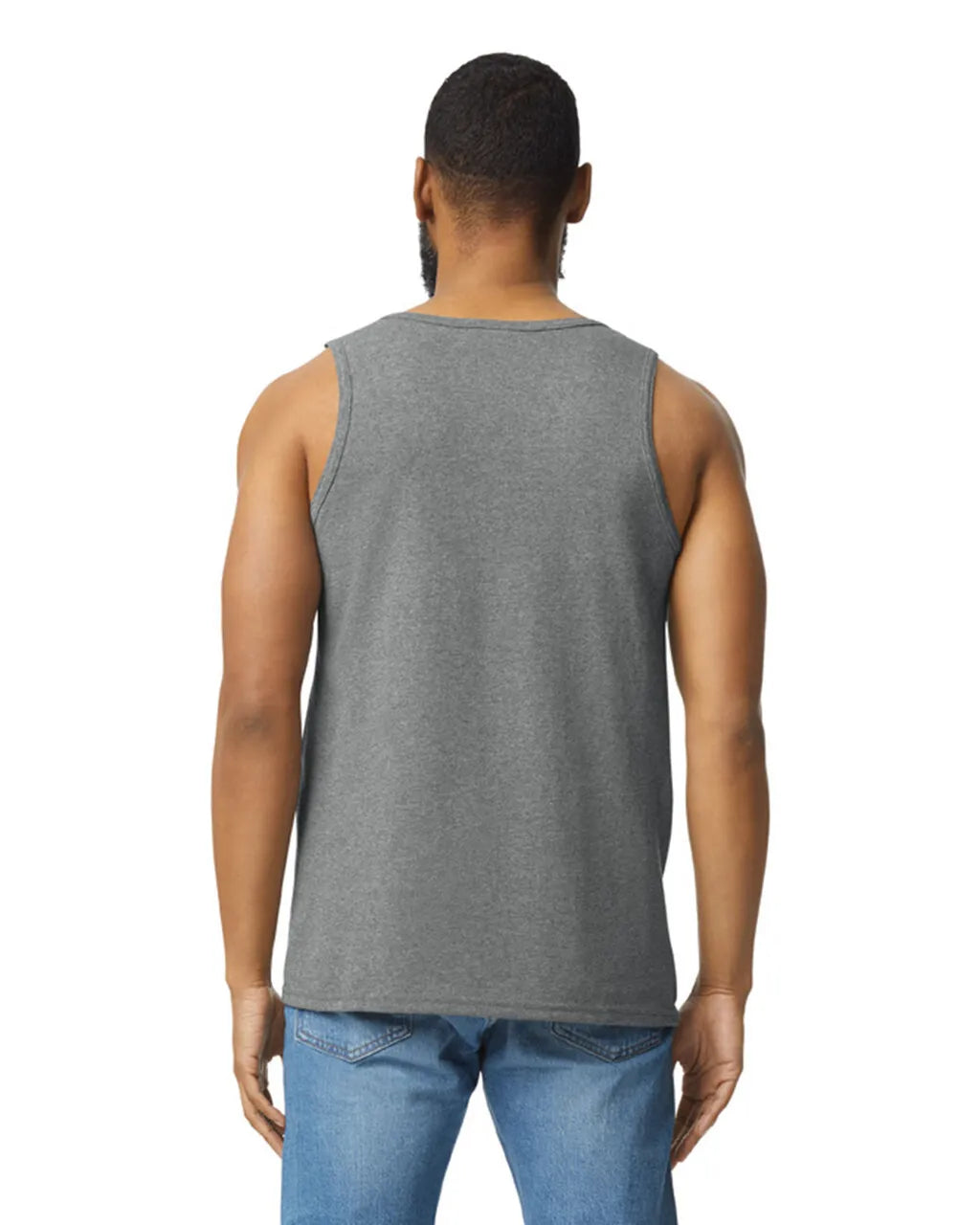 Gildan 5200 Men Tank Top Cotton Fabric - Graphite Heather, Sleeveless, Classic Fit (1 Piece)