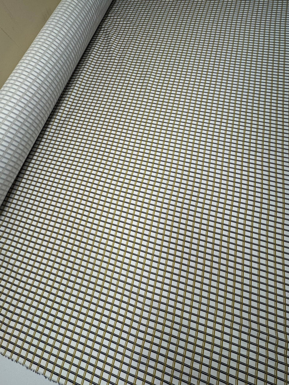 Viscose Sateen Checked White Multicolour