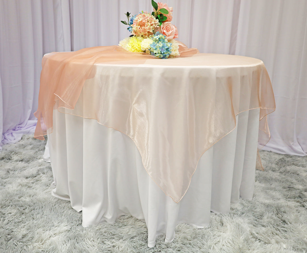 Seamless Square Organza Table Overlay for Elegant Dining