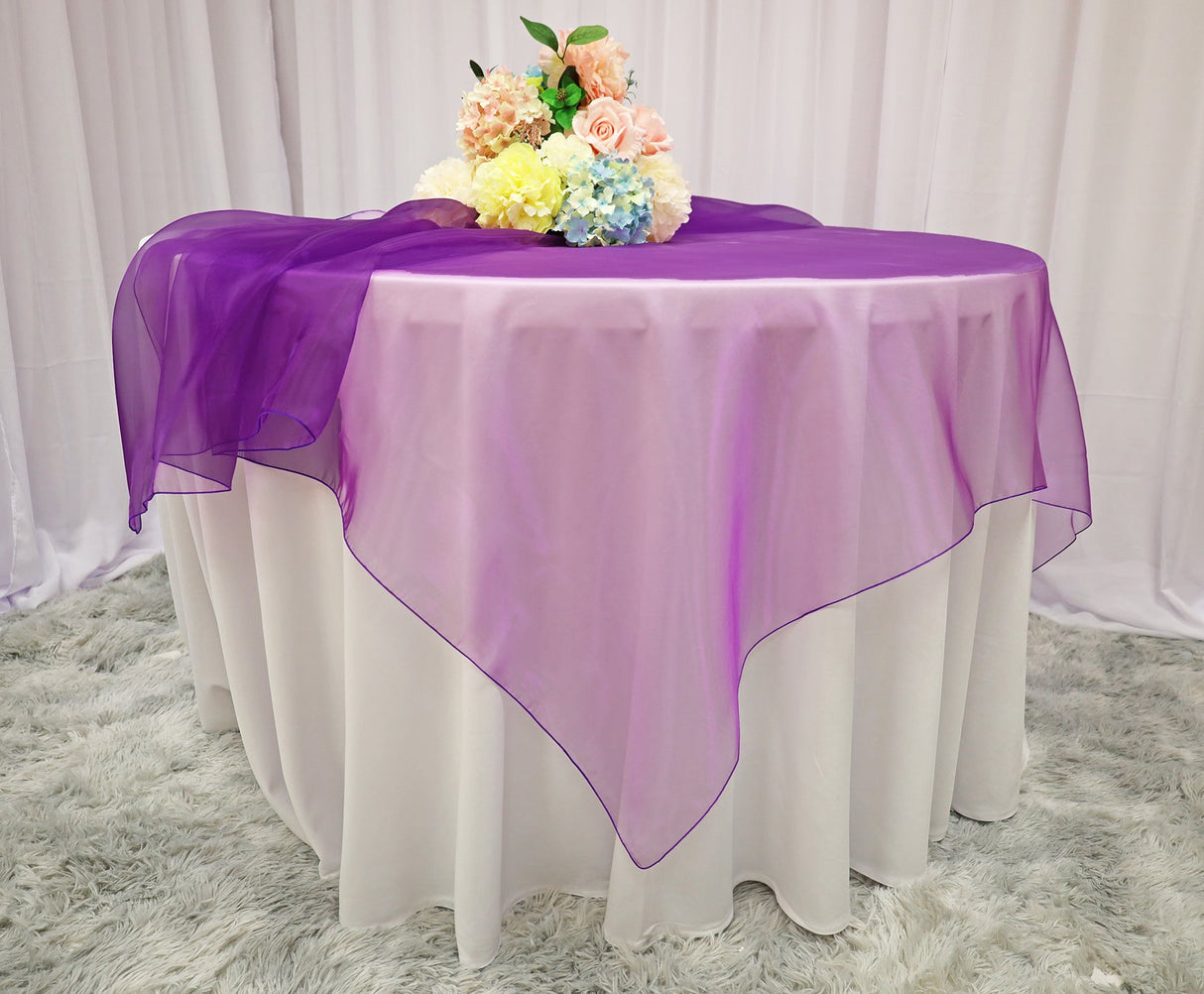 Organza Table Overlay 54x54 Square Purple