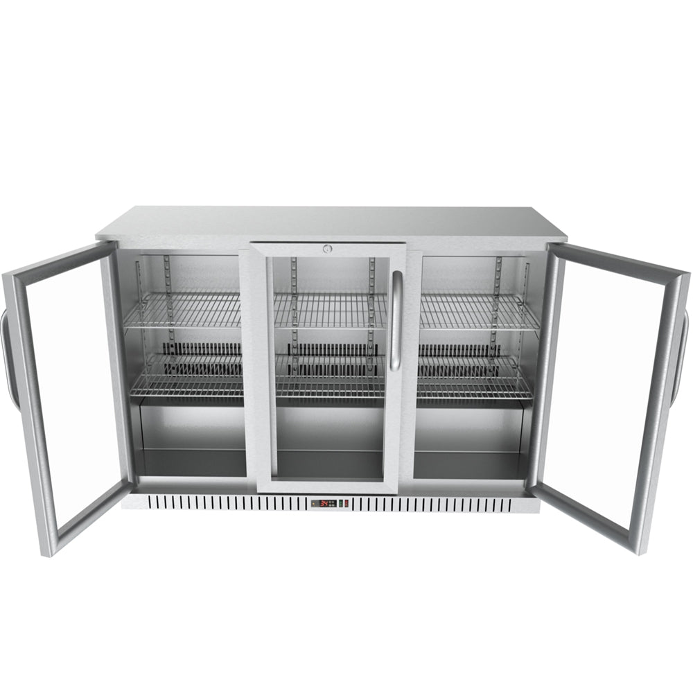 KoolMore 53 in. Three-Door Back Bar Refrigerator - 11 Cu Ft.