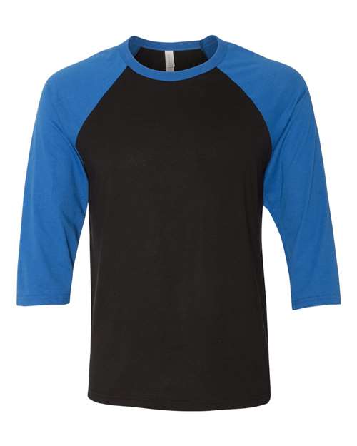 Bella + Canvas Unisex Three-Quarter Sleeve Baseball Tee