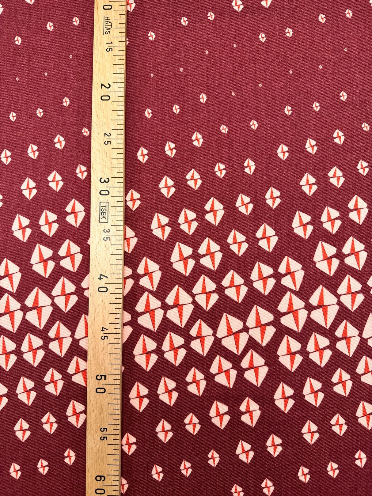 Virgin Wool Gabardine Printed Brown Pink