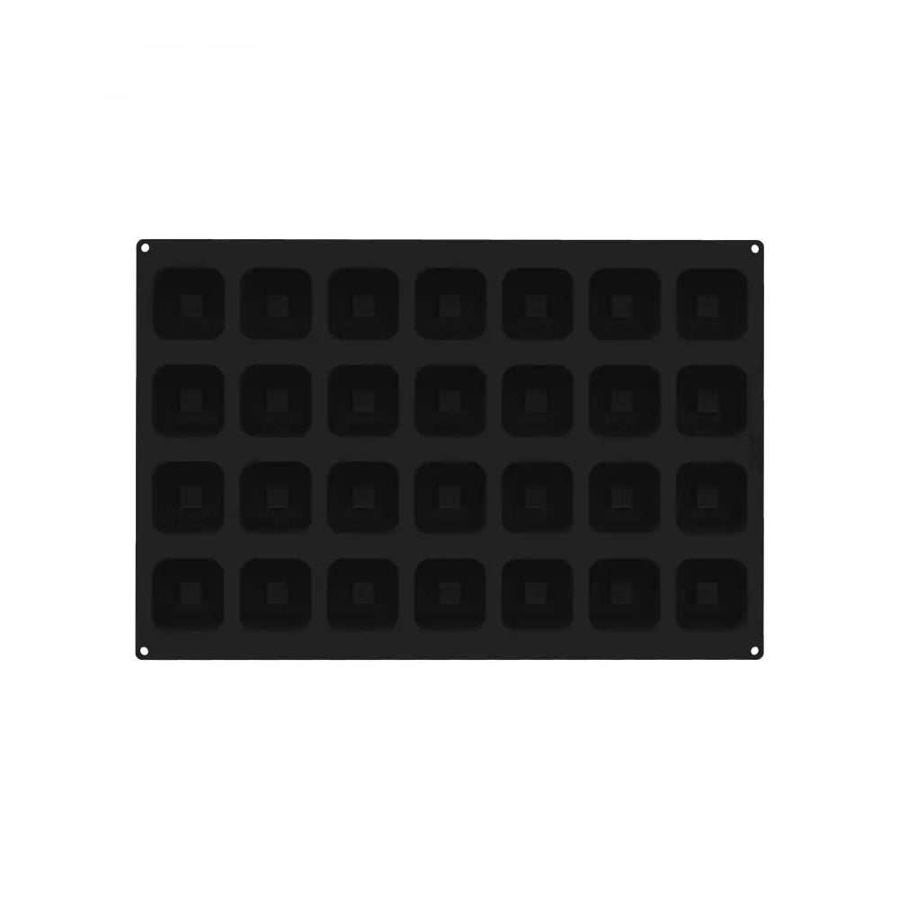 Silikomart SQ090 Silicone Square Savarin Silicone Baking & Freezing Mold, 28 Cavities