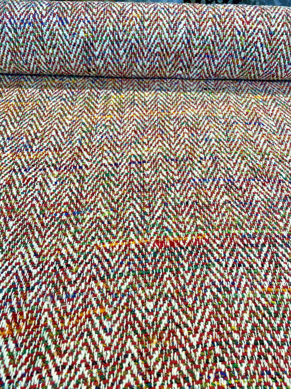 Waverly Handspun Multi Red Jacquard Upholstery Fabric - Multi Red, Woven, 54" Width (1 Yard)