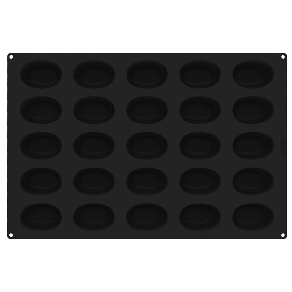 Silikomart SQ091 Silicone Oval Savarin Baking & Freezing Mold, 25 Cavities