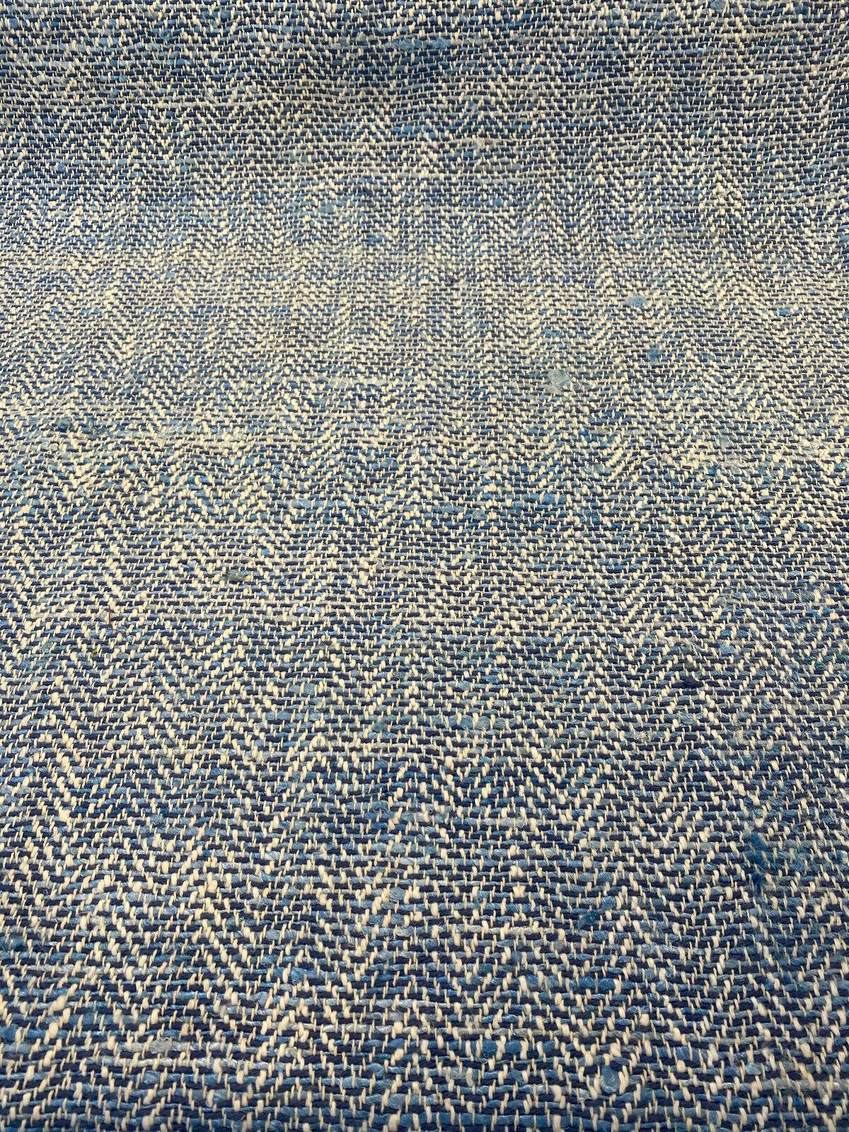 Waverly Handspun Blue Poolside Jacquard Upholstery Fabric - Blue, Off White, Beige, 54" Width (1 Yard)
