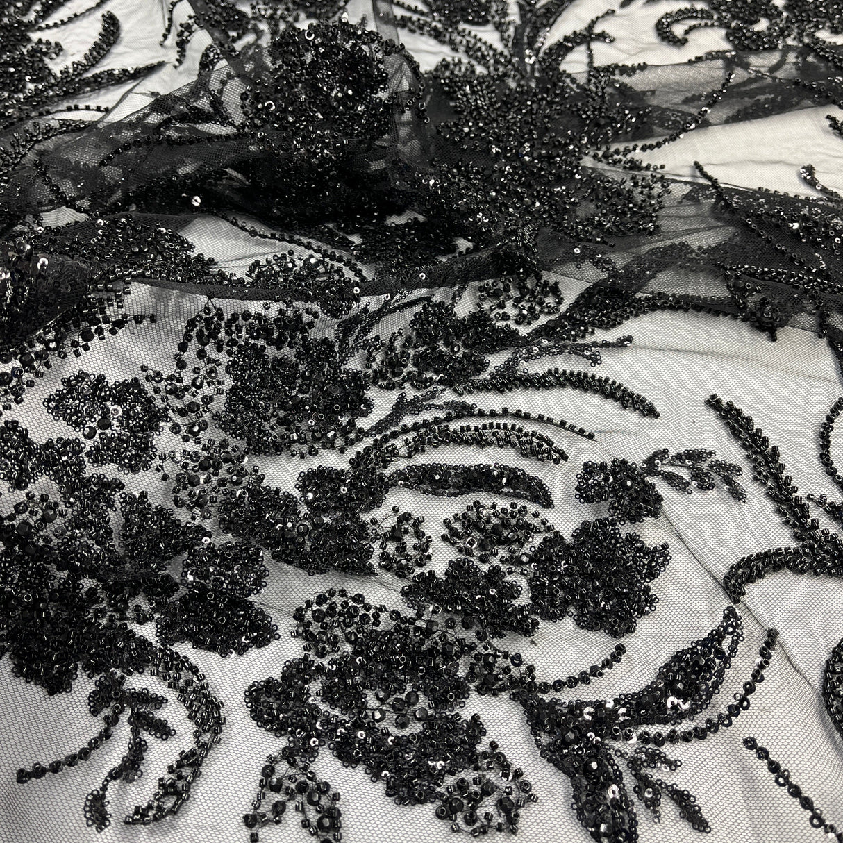 Beaded Embroidered Lace Mesh