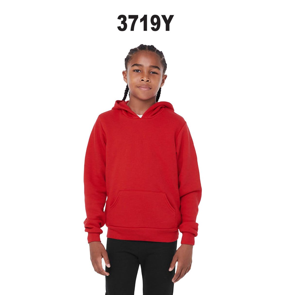 BELLA + CANVAS® Youth Sponge Fleece Turtle Neck Long Sleeve Hoodie - 3719Y