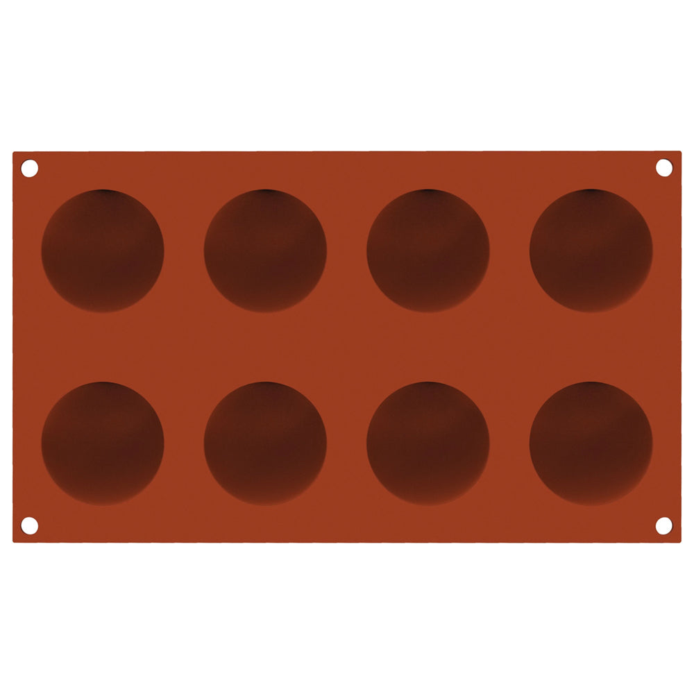 Silikomart SF555 Half Sphere Silicone Baking & Freezing Mold, 1.6 oz., 8 Cavities
