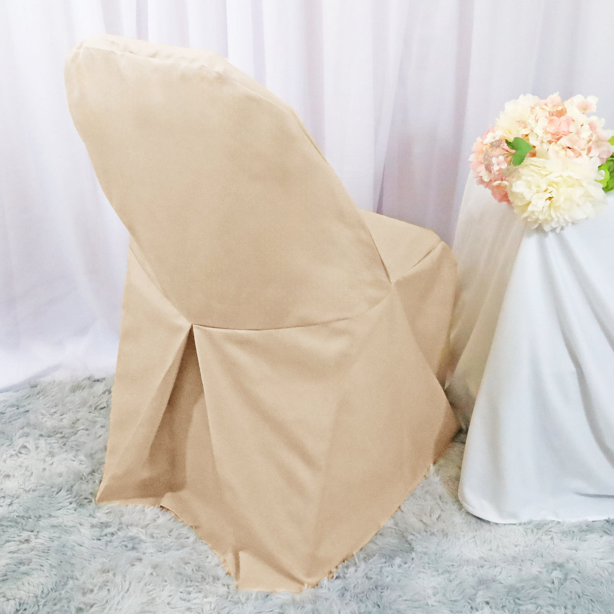 Polyester Folding Chair Cover Champagne