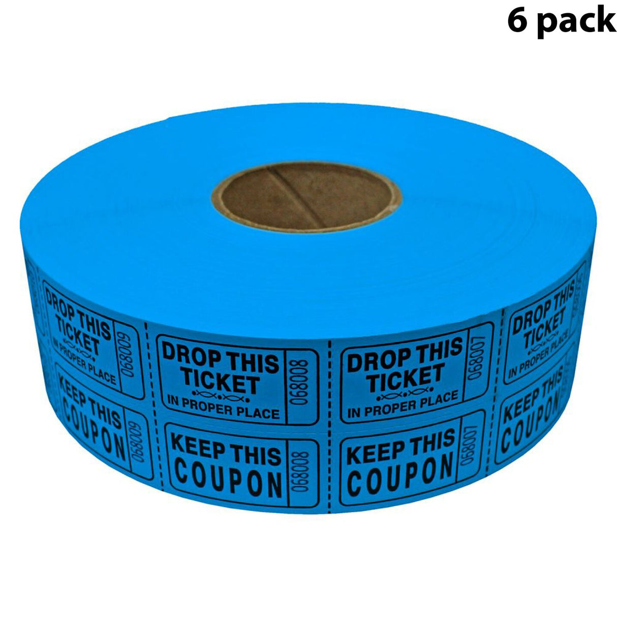 Double Roll Raffle Tickets – Coupon Tickets (2000/Roll) – Available in 8 Colors: Red, Blue, Green, Yellow, Orange, Purple, Pink & White