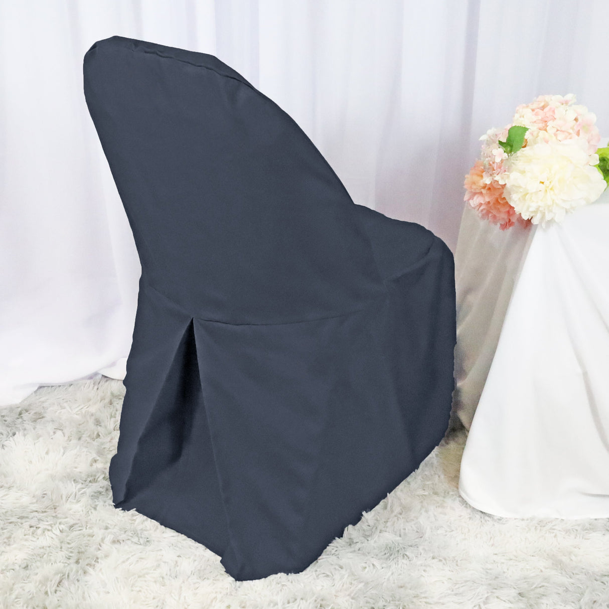 Polyester Folding Chair Cover Pewter/Charcoal