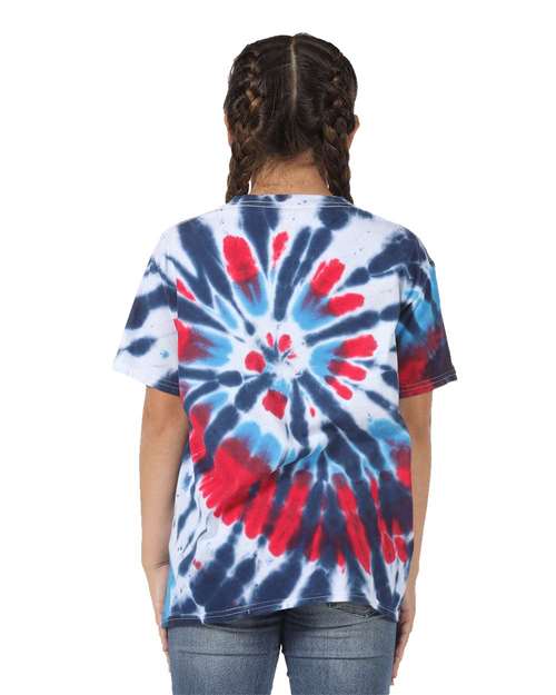 Youth Rainbow Cut-Spiral Tie-Dyed T-Shirt