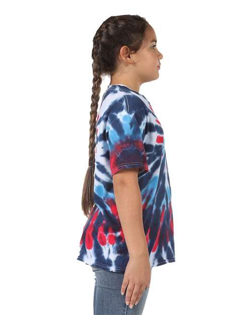 Youth Rainbow Cut-Spiral Tie-Dyed T-Shirt