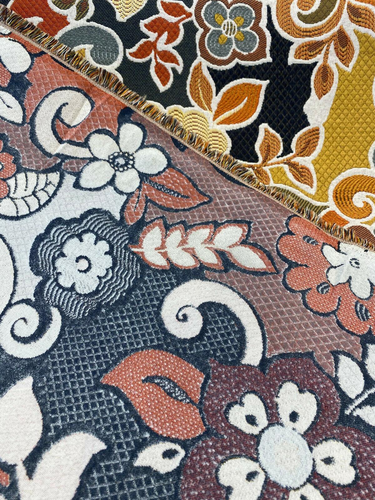 Swavelle Floral Gateway Jacquard Brocade Fabric - Onyx Multi Color Floral Pattern, 59" Width (1 Yard)
