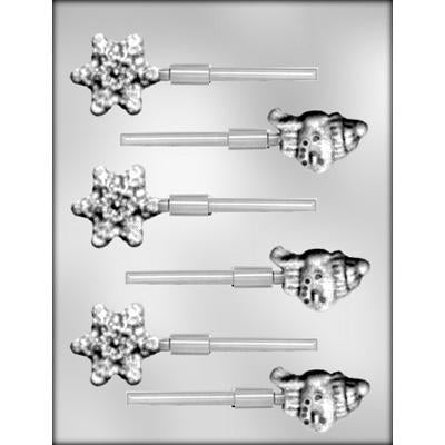 Snowman & Snowflake Chocolate Sucker Mold