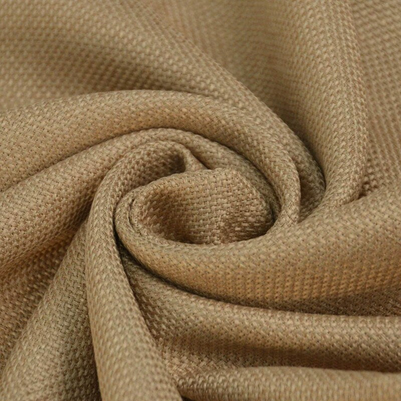 Imitation Burlap Fabric Natural Color Polyester Washable 58" Wide