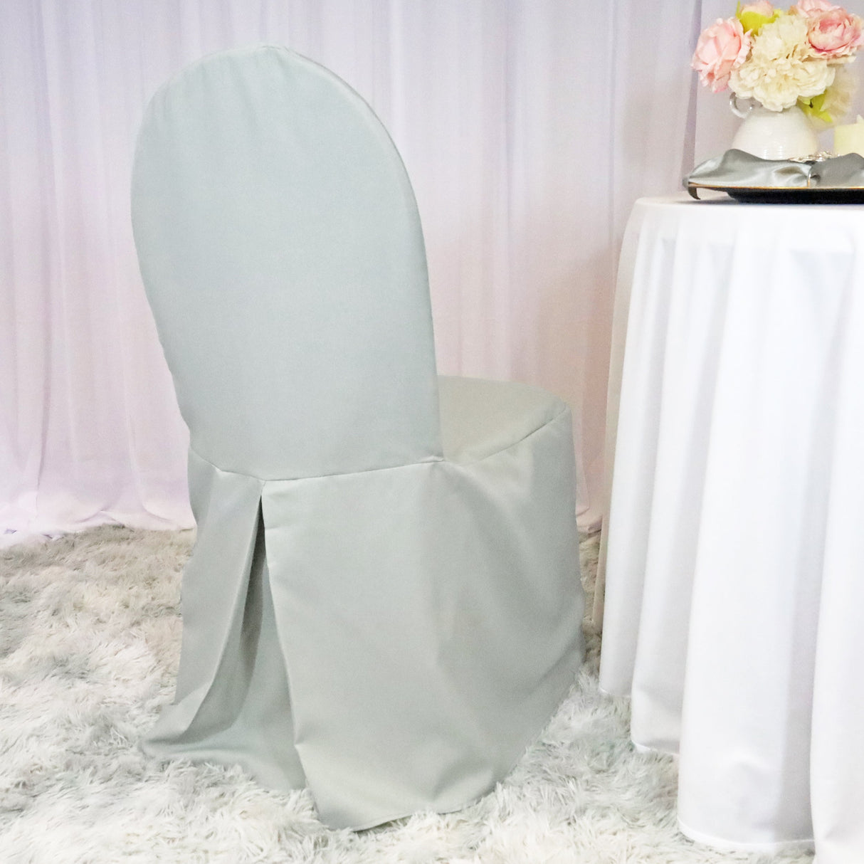 Polyester Banquet Chair Cover Silver
