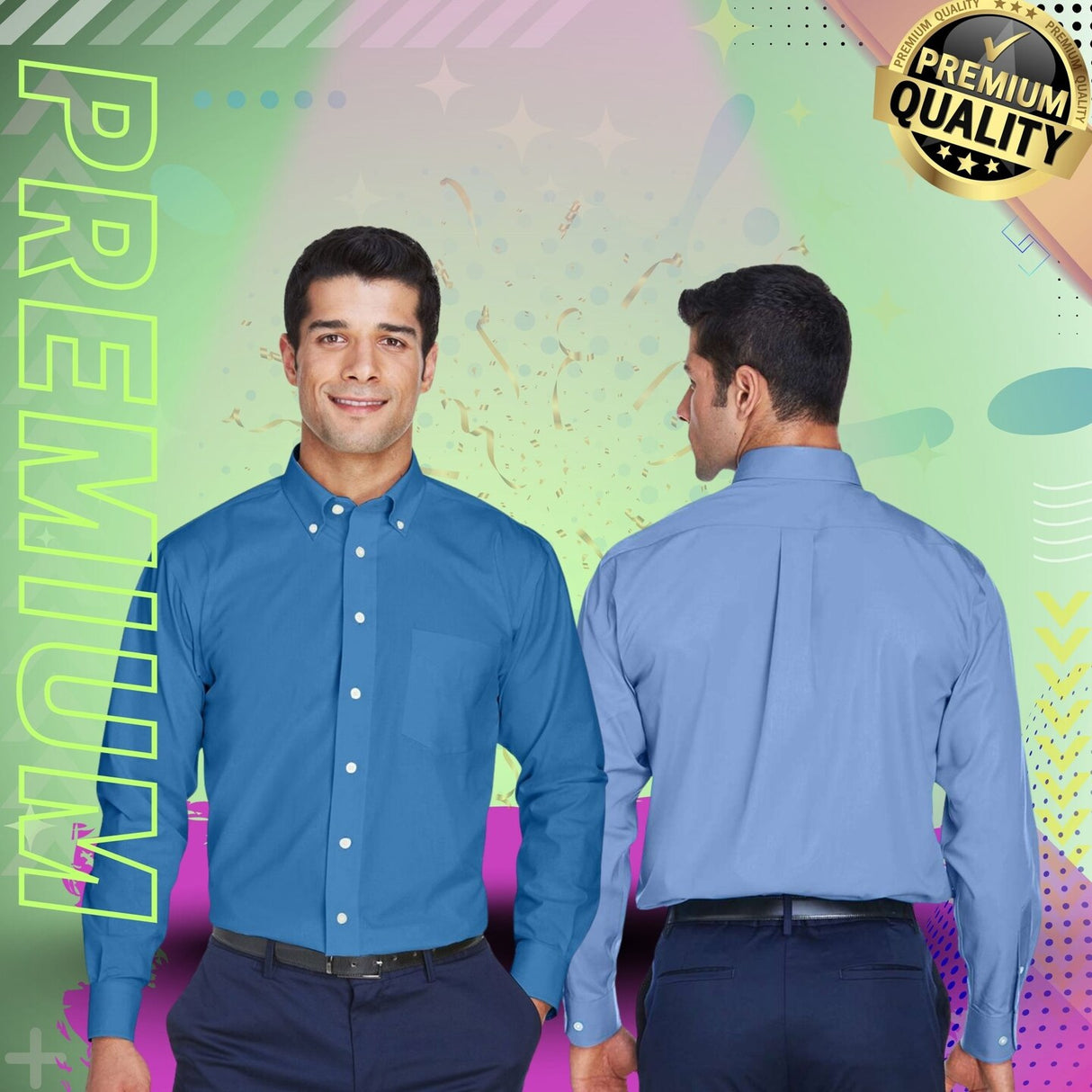 Devon & Jones® Mens Oxford Dress Shirt Cotton Polyester Classic Fit