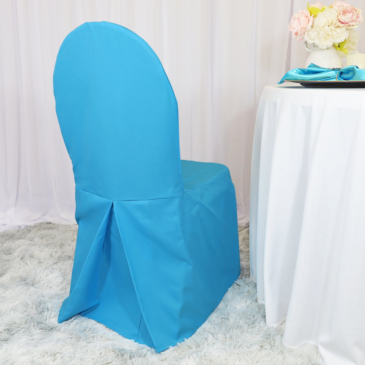 Polyester Banquet Chair Cover Turquoise