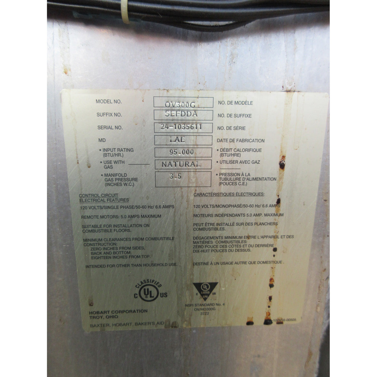 Baxter OV300G Mini Rack Gas Oven, Used Excellent Condition