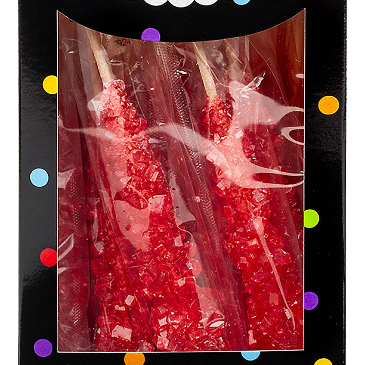 8" 10.8 oz. Bright Red Rock Candy Sticks 18 Pieces