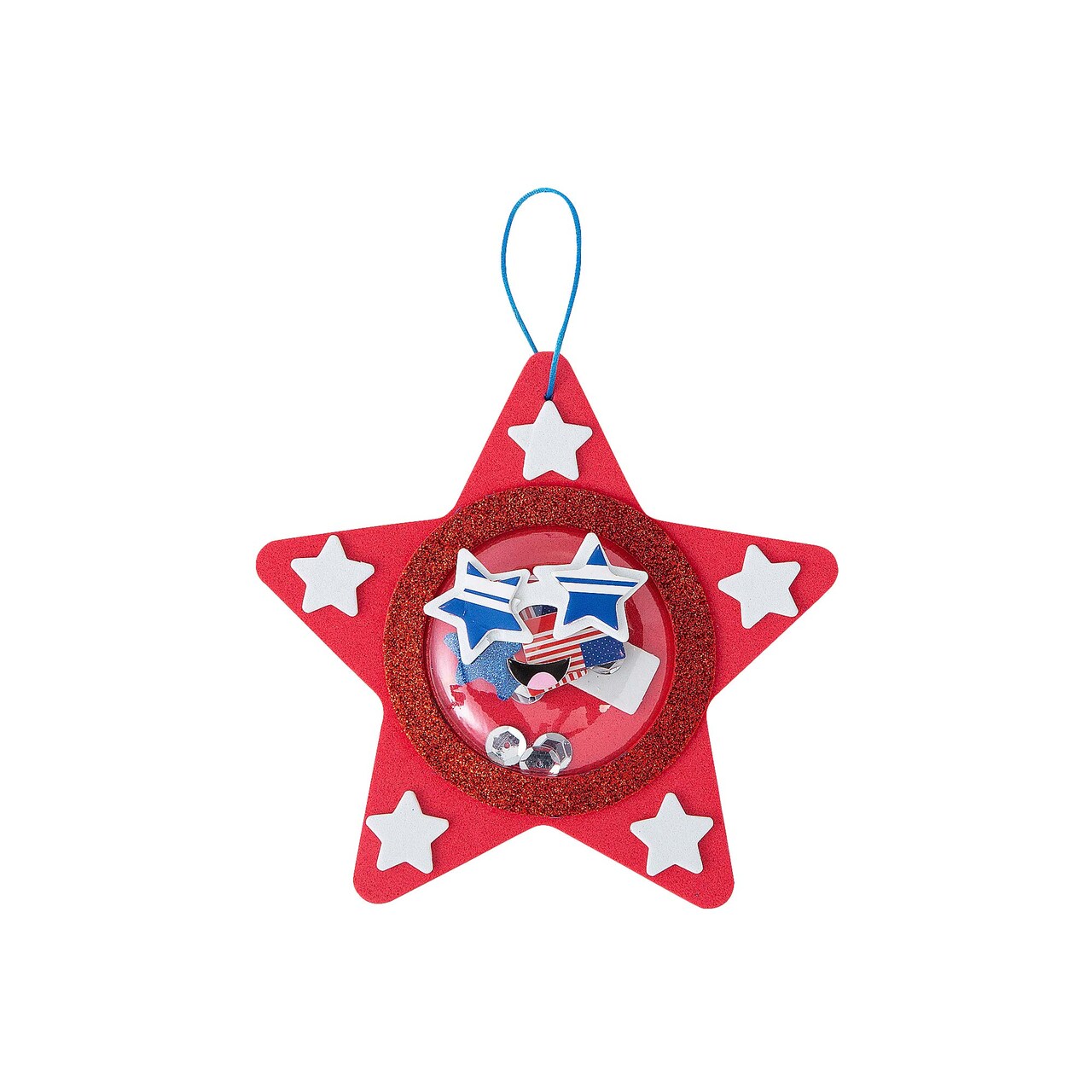 5 3/4" x 5 1/4" Patriotic Star Shaker Ornament Craft Kit Makes 12