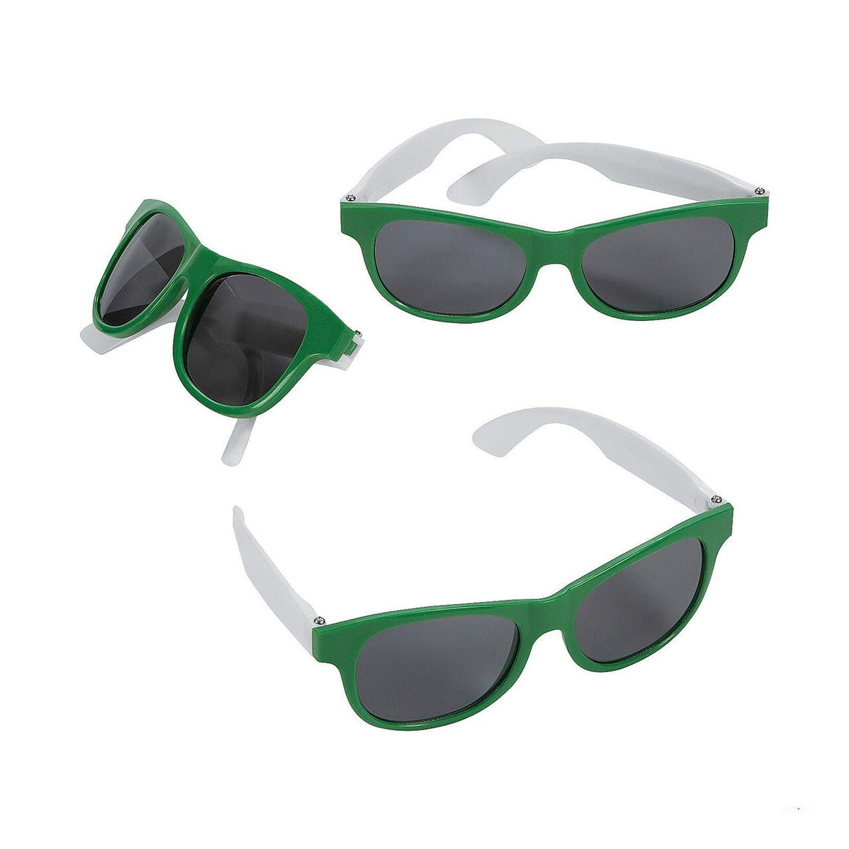 Adults Green & White Two-Tone Sunglasses - 12 Pc.