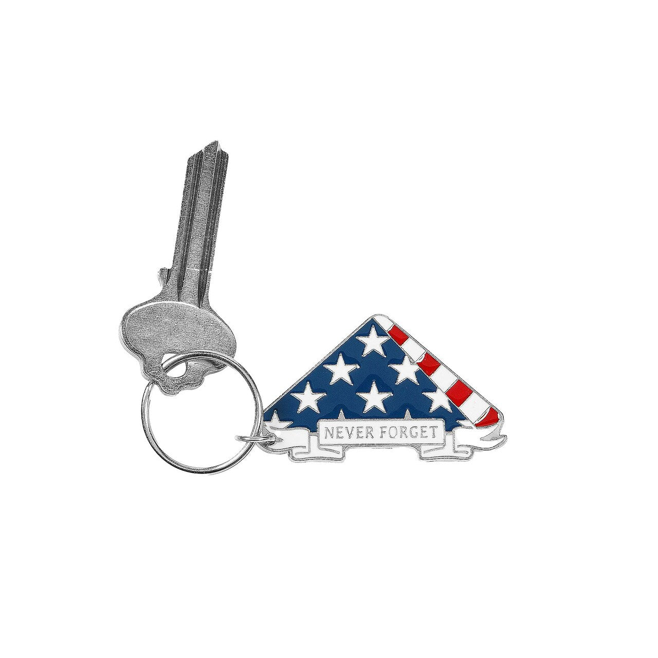 Memorial Day Metal Keychain with Enamel Flag Charm 12 Pc.