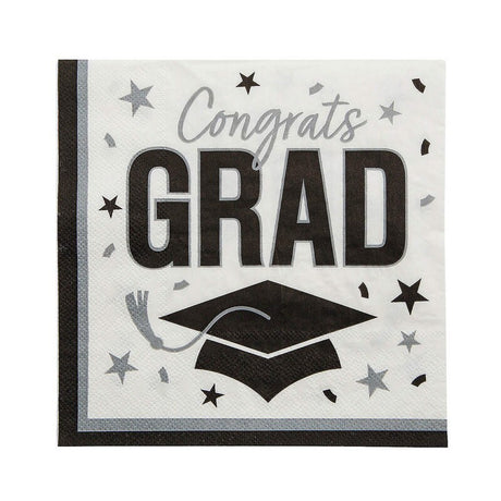 6 1/2" Congrats Grad Party Paper Luncheon Napkins 50 Count